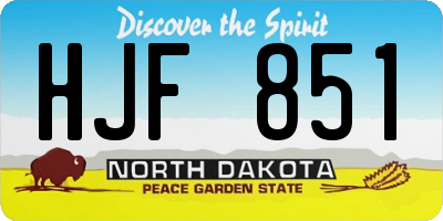 ND license plate HJF851