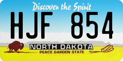 ND license plate HJF854