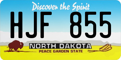ND license plate HJF855
