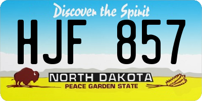 ND license plate HJF857