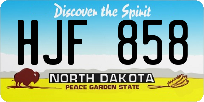 ND license plate HJF858