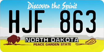ND license plate HJF863