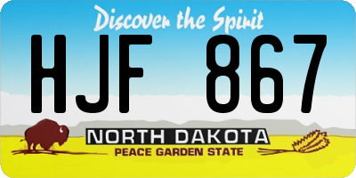 ND license plate HJF867