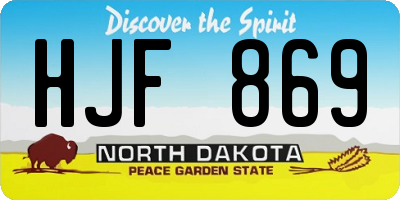 ND license plate HJF869