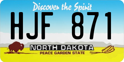 ND license plate HJF871