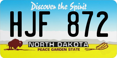 ND license plate HJF872