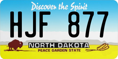 ND license plate HJF877