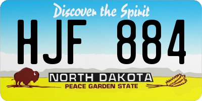 ND license plate HJF884
