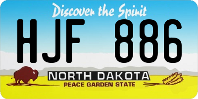 ND license plate HJF886