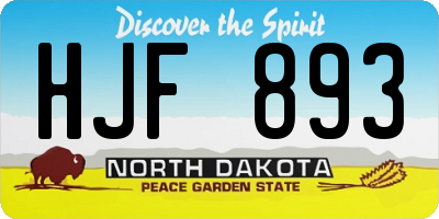 ND license plate HJF893