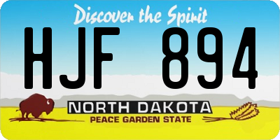 ND license plate HJF894