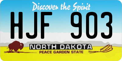 ND license plate HJF903