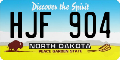 ND license plate HJF904