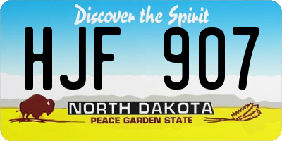 ND license plate HJF907