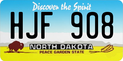 ND license plate HJF908