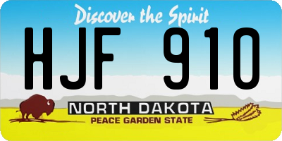 ND license plate HJF910