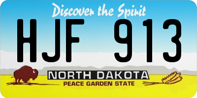 ND license plate HJF913