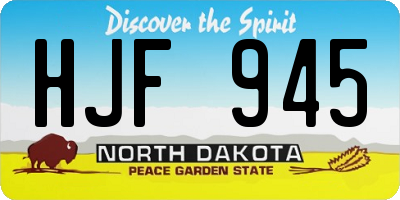 ND license plate HJF945