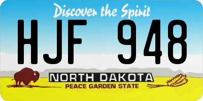 ND license plate HJF948