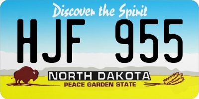 ND license plate HJF955