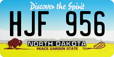 ND license plate HJF956