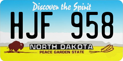 ND license plate HJF958