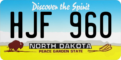 ND license plate HJF960