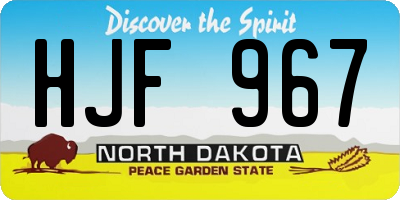 ND license plate HJF967