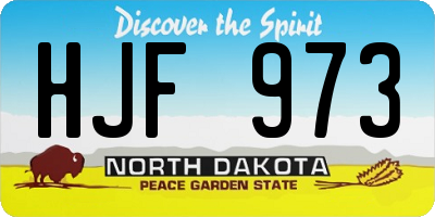 ND license plate HJF973