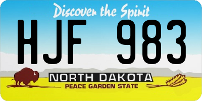 ND license plate HJF983