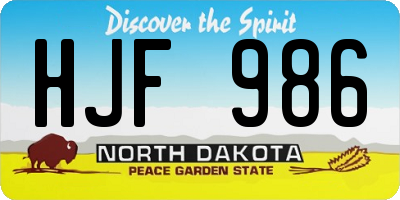 ND license plate HJF986