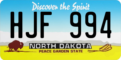 ND license plate HJF994