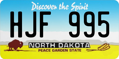 ND license plate HJF995