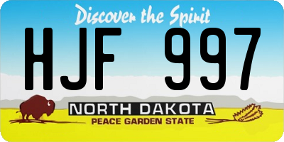 ND license plate HJF997