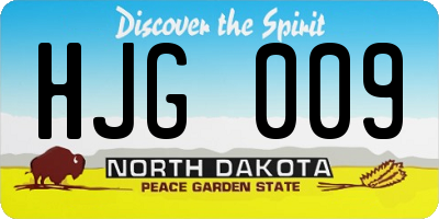 ND license plate HJG009