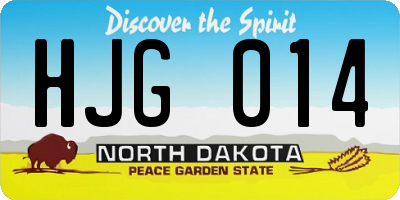 ND license plate HJG014