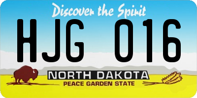 ND license plate HJG016