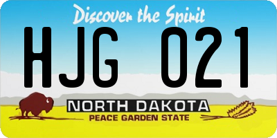 ND license plate HJG021
