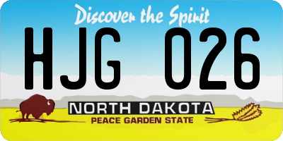 ND license plate HJG026