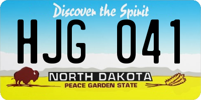 ND license plate HJG041