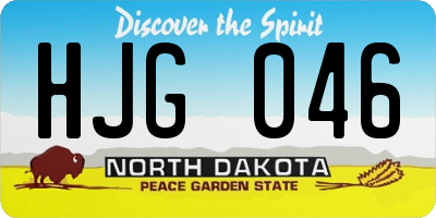 ND license plate HJG046