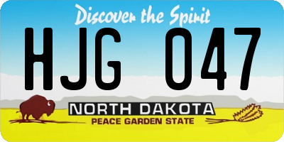 ND license plate HJG047
