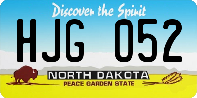 ND license plate HJG052