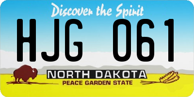 ND license plate HJG061