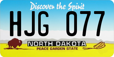 ND license plate HJG077