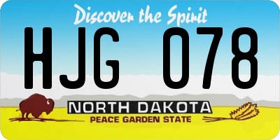 ND license plate HJG078