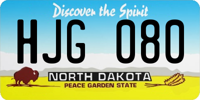 ND license plate HJG080