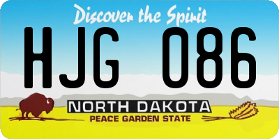 ND license plate HJG086