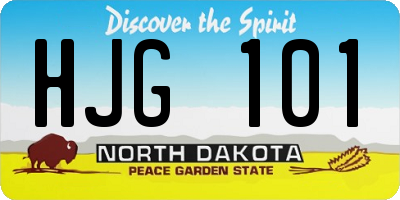 ND license plate HJG101