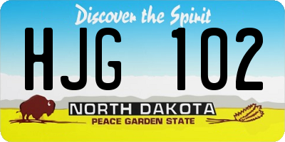 ND license plate HJG102